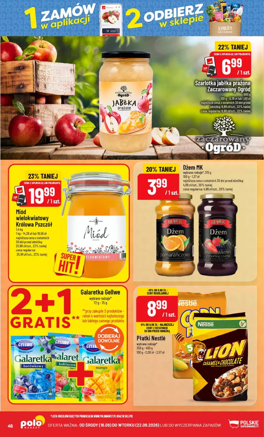 Gazetka promocyjna PoloMarket - Gazetka POLOmarket - ważna 16.09 do 22.09.2026 - strona 48 - produkty: Dżem, Gala, Galaretka, Jabłka, Jabłka prażone, Miód, Ogród, Por, Szarlotka