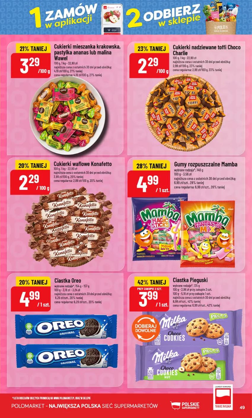 Gazetka promocyjna PoloMarket - Gazetka POLOmarket - ważna 16.09 do 22.09.2026 - strona 49 - produkty: Ananas, Ciastka, Cukier, Cukierki, Cukierki nadziewane, Laur, Mamba, Oreo, Wawel