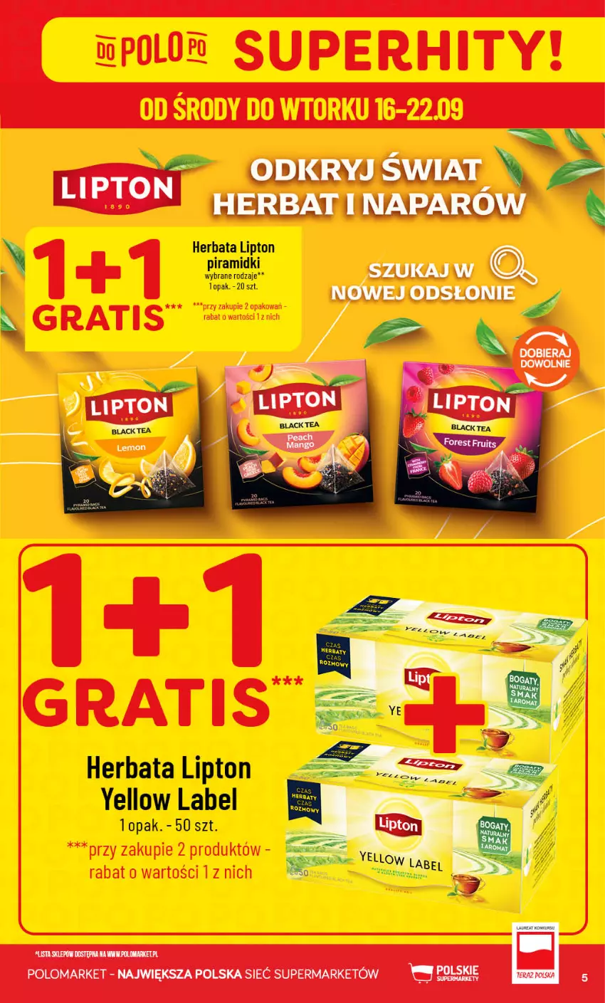Gazetka promocyjna PoloMarket - Gazetka POLOmarket - ważna 16.09 do 22.09.2026 - strona 5 - produkty: Herbata, Lipton