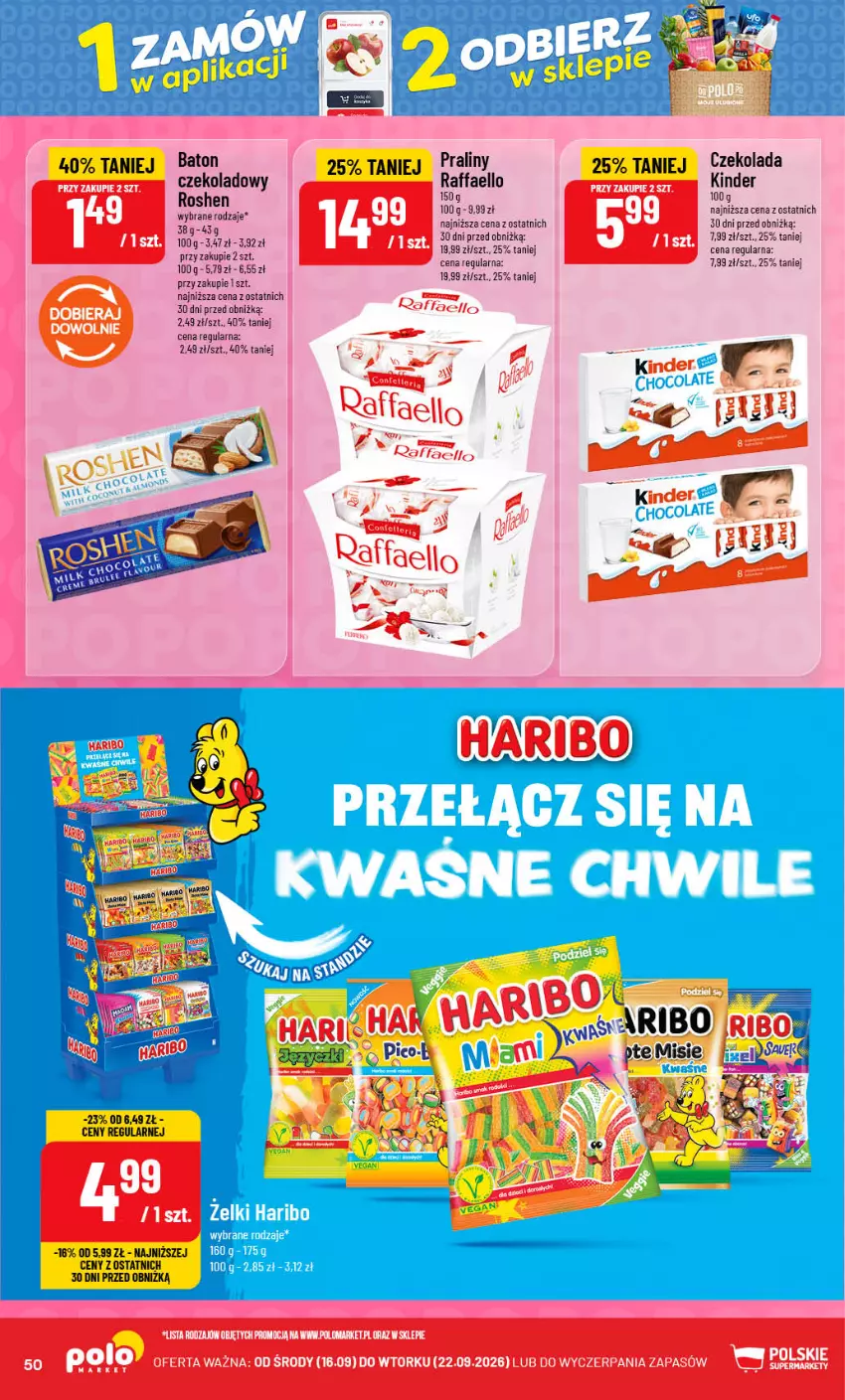 Gazetka promocyjna PoloMarket - Gazetka POLOmarket - ważna 16.09 do 22.09.2026 - strona 50 - produkty: Czekolada, Fa, Kinder, Praliny, Raffaello