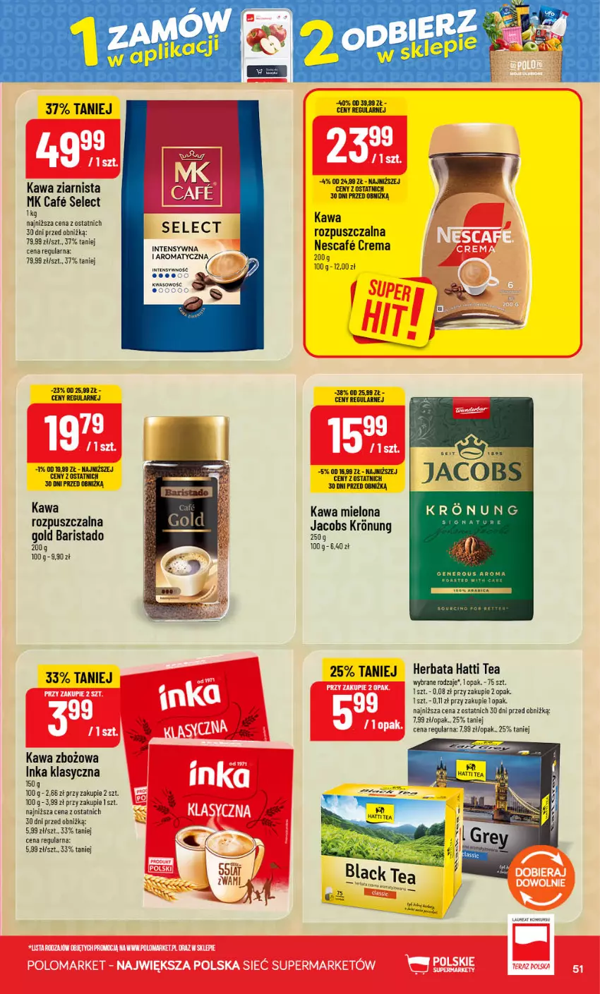 Gazetka promocyjna PoloMarket - Gazetka POLOmarket - ważna 16.09 do 22.09.2026 - strona 51 - produkty: Fa, Herbata, Inka, Jacobs, Kawa, Kawa mielona, Kawa rozpuszczalna, Kawa zbożowa, Kawa ziarnista, Laur