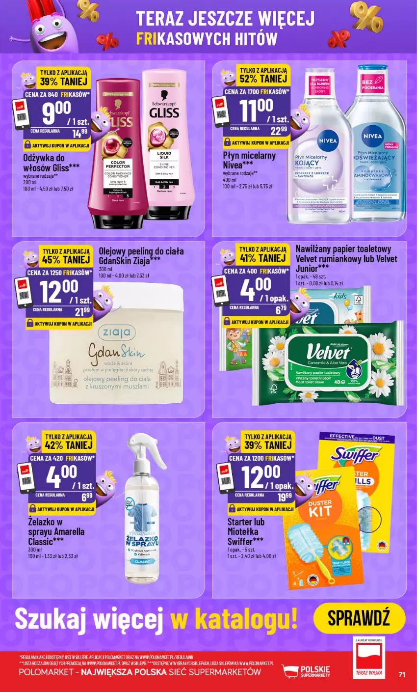 Gazetka promocyjna PoloMarket - Gazetka POLOmarket - ważna 16.09 do 22.09.2026 - strona 71 - produkty: Nawilżany papier, Nivea, Odżywka, Olej, Papier, Papier toaletowy, Płyn micelarny, Rum, Schwarzkopf, Tera, Velvet