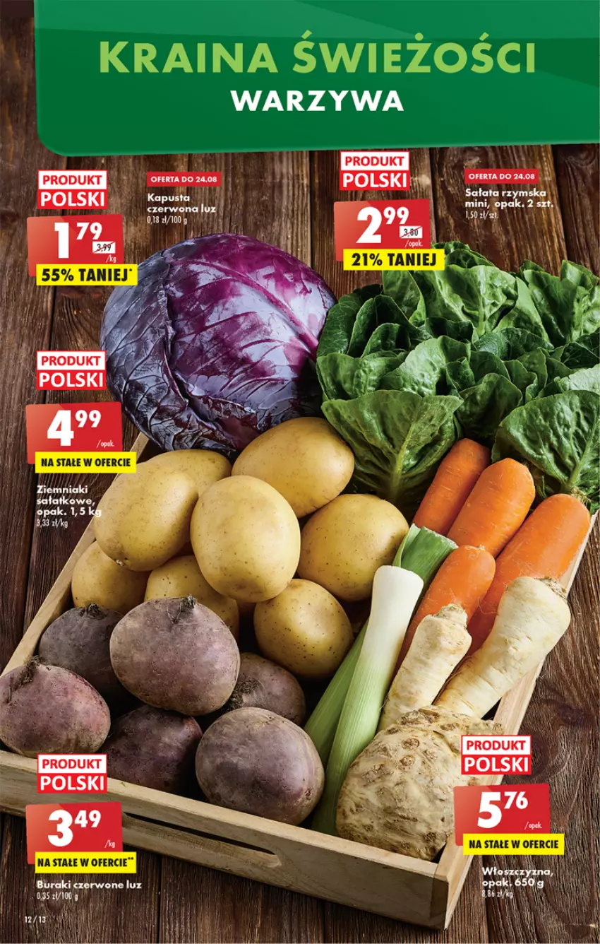 Gazetka promocyjna Biedronka - W tym tygodniu - ważna 22.08 do 28.08.2022 - strona 12 - produkty: Buraki, Sałat, Warzywa, Ziemniaki