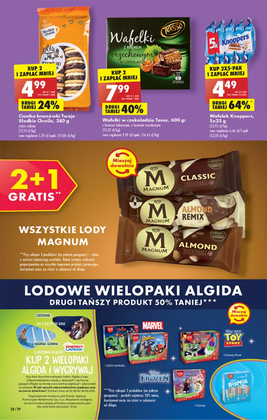 Gazetka promocyjna Biedronka - W tym tygodniu - ważna 22.08 do 28.08.2022 - strona 28 - produkty: Algida, Ciastka, Dzieci, Gra, Knoppers, LG, Mola, Olej, Robot, Ser, Wafelek