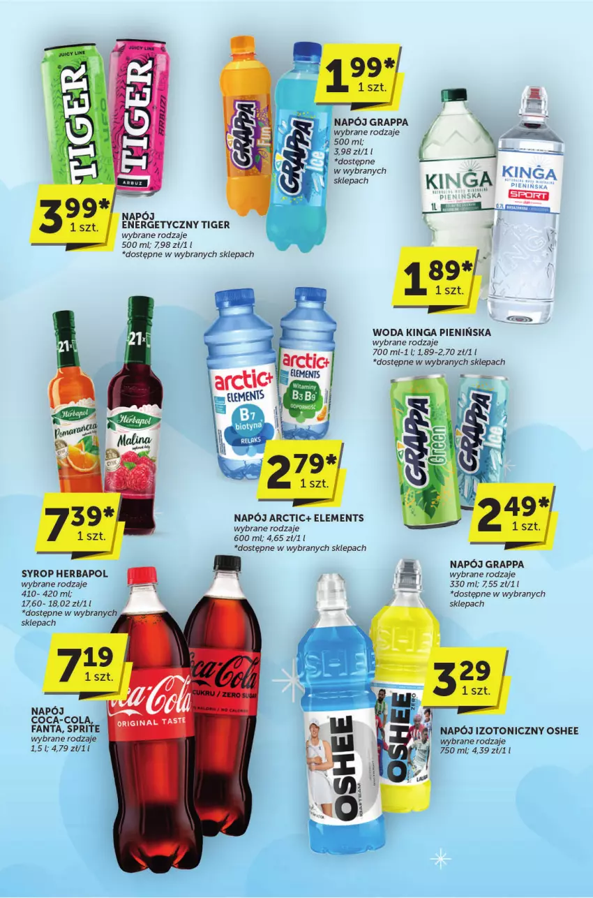 Gazetka promocyjna ABC - ważna 06.02 do 18.02.2025 - strona 25 - produkty: Coca-Cola, Fa, Fanta, Gra, Grappa, Herbapol, Napój, Napój energetyczny, Napój izotoniczny, Oshee, Sprite, Syrop, Tiger, Woda