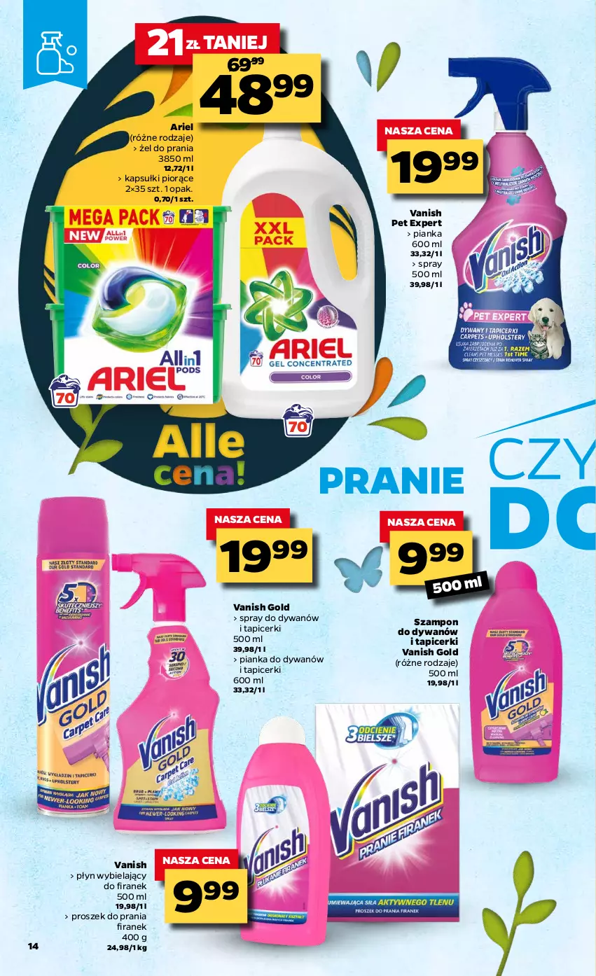 Gazetka promocyjna Netto - Gazetka spożywcza - ważna 15.03 do 20.03.2021 - strona 14 - produkty: Ariel, Dywan, Proszek do prania, Szampon, Vanish, Vanish Gold