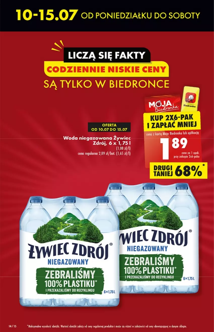 Gazetka promocyjna Biedronka - od Poniedziałku - ważna 10.07 do 15.07.2023 - strona 14 - produkty: Sok, Woda, Woda niegazowana