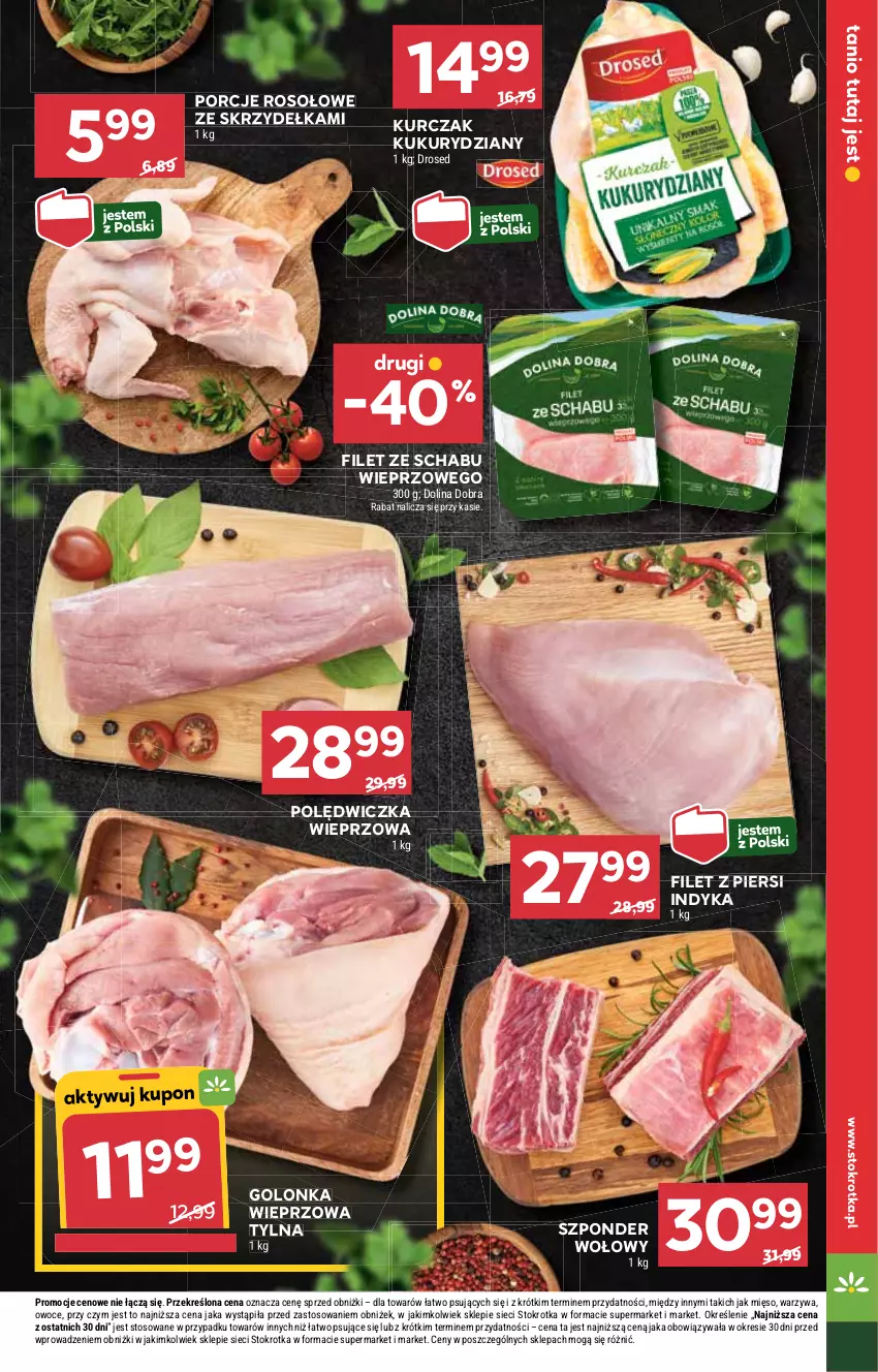 Gazetka promocyjna Stokrotka - Supermarket - ważna 17.06 do 25.06.2025 - strona 7 - produkty: Golonka wieprzowa, Kurczak, Mięso, Owoce, Polędwiczka wieprzowa, Por, Szponder wołowy, Warzywa