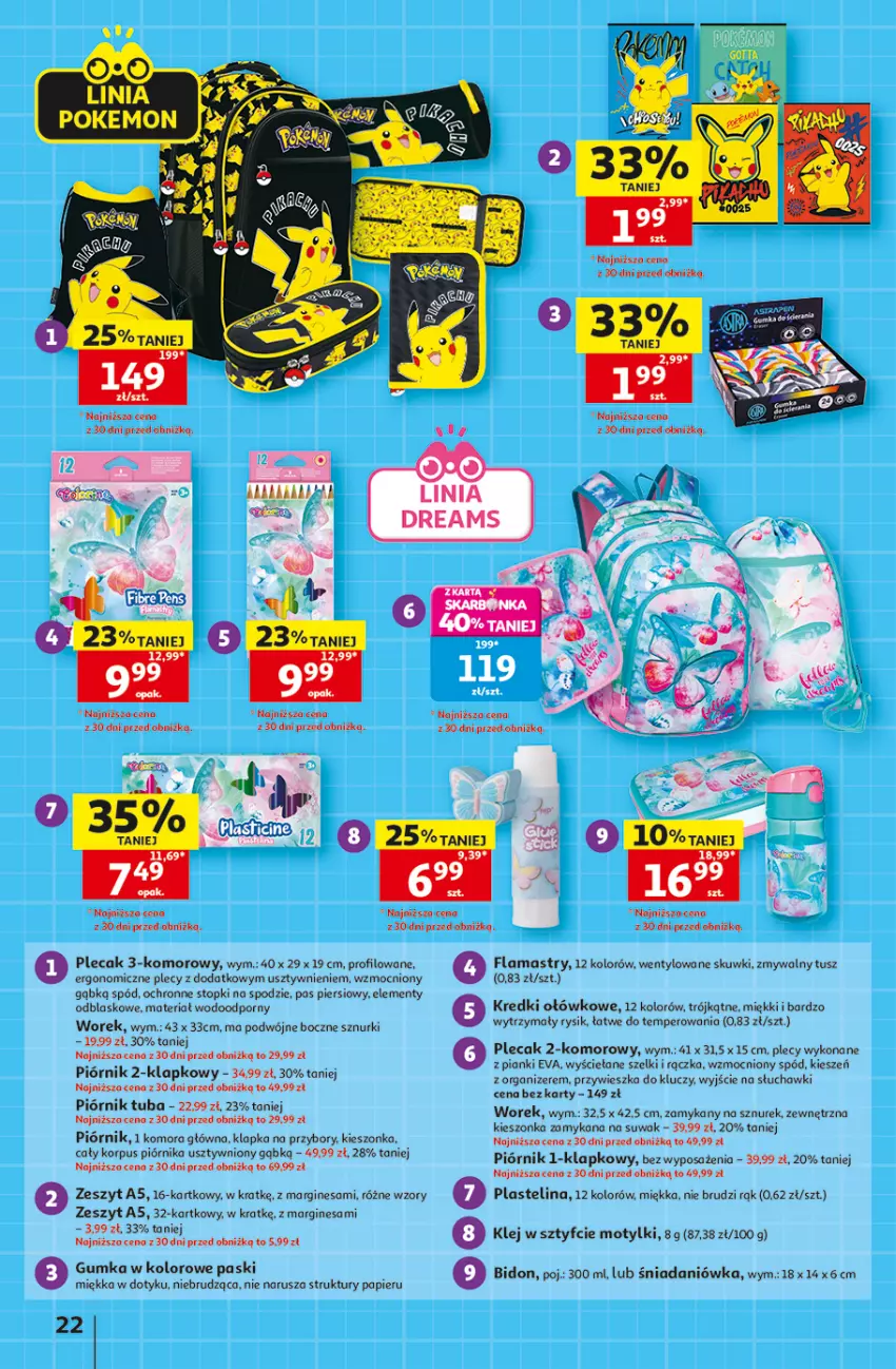 Gazetka promocyjna Auchan - 30 Lat Hipermarket - ważna 20.08 do 26.08.2026 - strona 22 - produkty: Gin, Klej, Organizer, Papier, Piórnik, Plastelina, Plecak, Por, Słuchawki, Sznurek, Top, Tusz