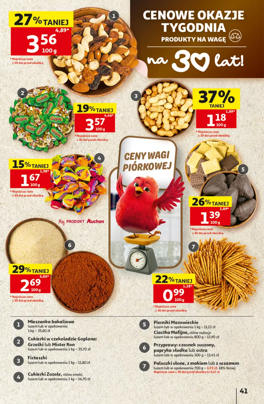 Gazetka promocyjna Auchan - 30 Lat Hipermarket - ważna 20.08 do 26.08.2026 - strona 41 - produkty: Ciastka, Cukier, Cukierki, Czosnek, Goplana, Grześki, LANA, Mieszanka bakaliowa, Papryka, Papryka słodka, Piernik, Przyprawy, Sezam