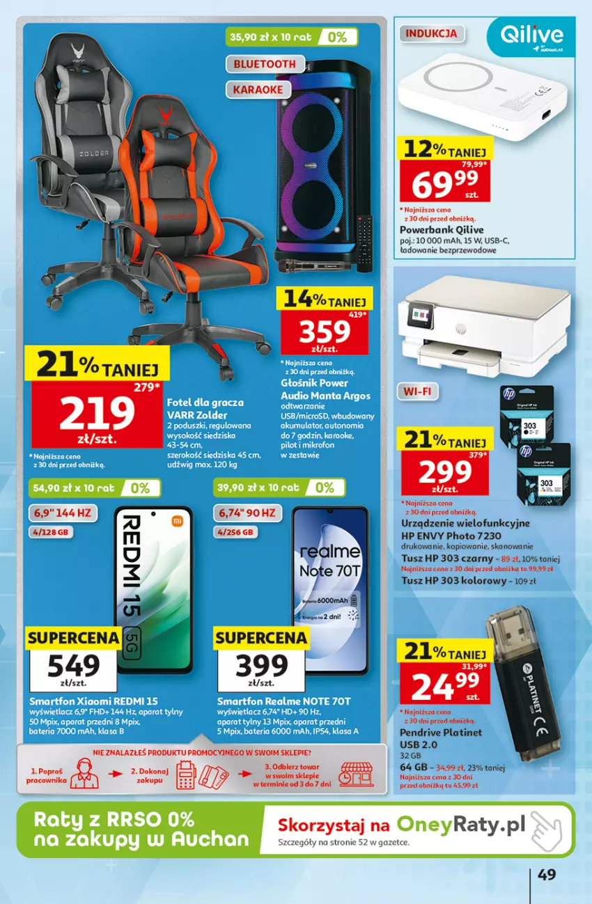 Gazetka promocyjna Auchan - 30 Lat Hipermarket - ważna 20.08 do 26.08.2026 - strona 49 - produkty: Fa, HP, Pendrive, PLATINET, Powerbank, Tusz, Urządzenie wielofunkcyjne