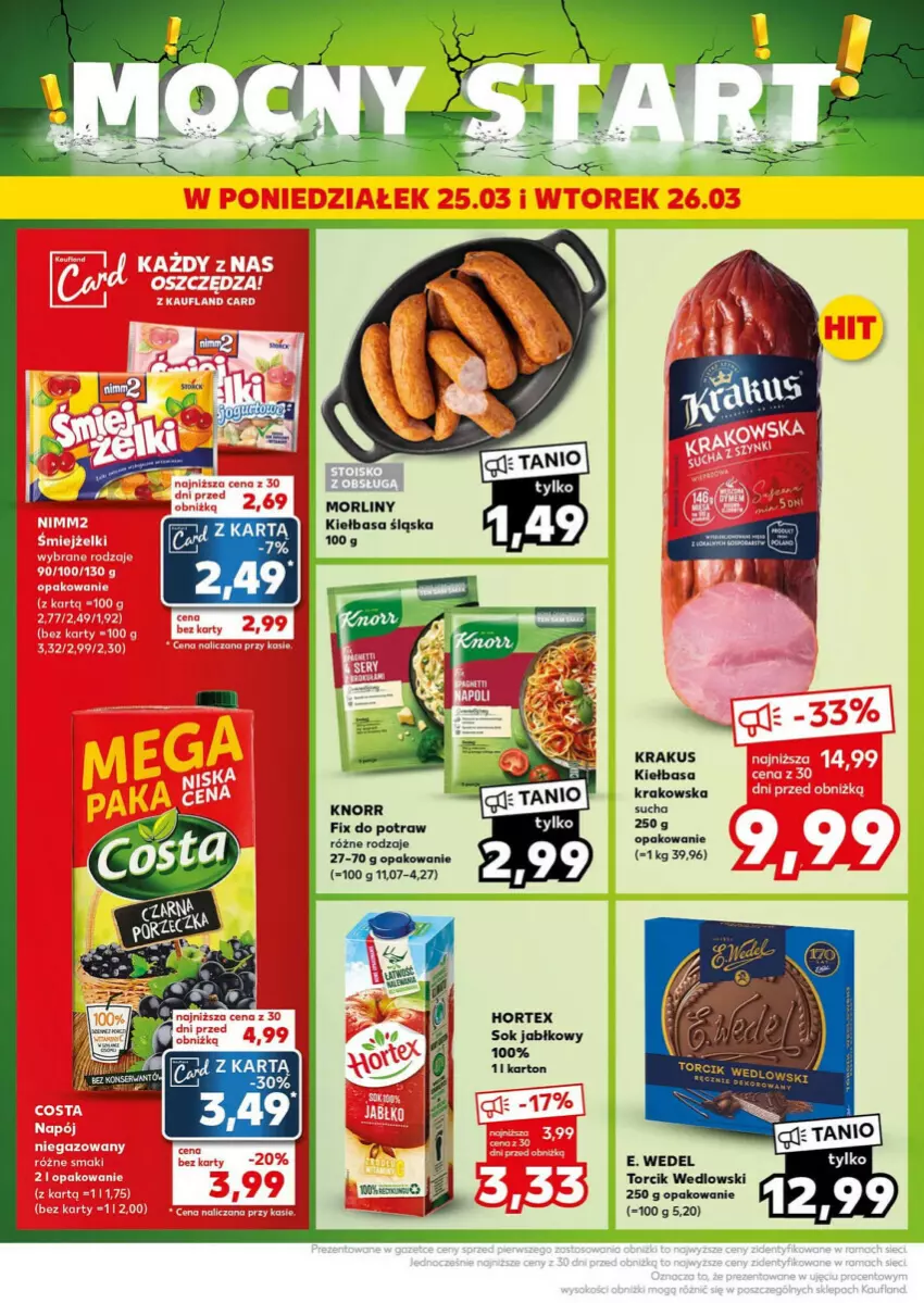 Gazetka promocyjna Kaufland - ważna 25.03 do 26.03.2024 - strona 23 - produkty: E. Wedel, Hortex, Kiełbasa, Kiełbasa krakowska, Kiełbasa śląska, Knorr, Krakus, Sok, Sok jabłkowy