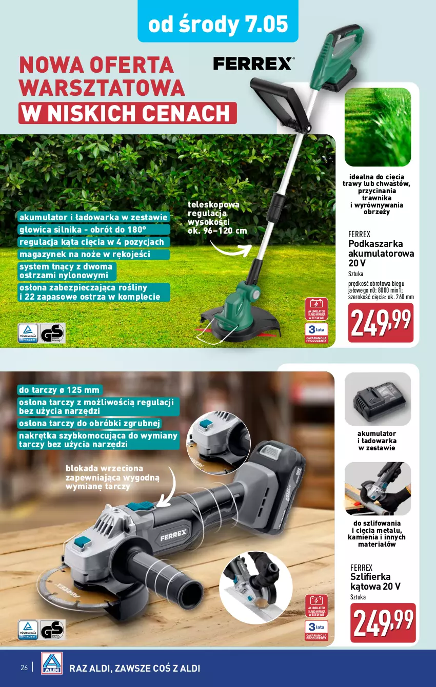 Gazetka promocyjna Aldi - Artykuły przemysłowe i tekstylia - ważna 07.05 do 09.05.2025 - strona 2 - produkty: Akumulator, Kasza, Noż, Piec, Sok, Szlifierka, Szlifierka kątowa, Teleskop, Warka