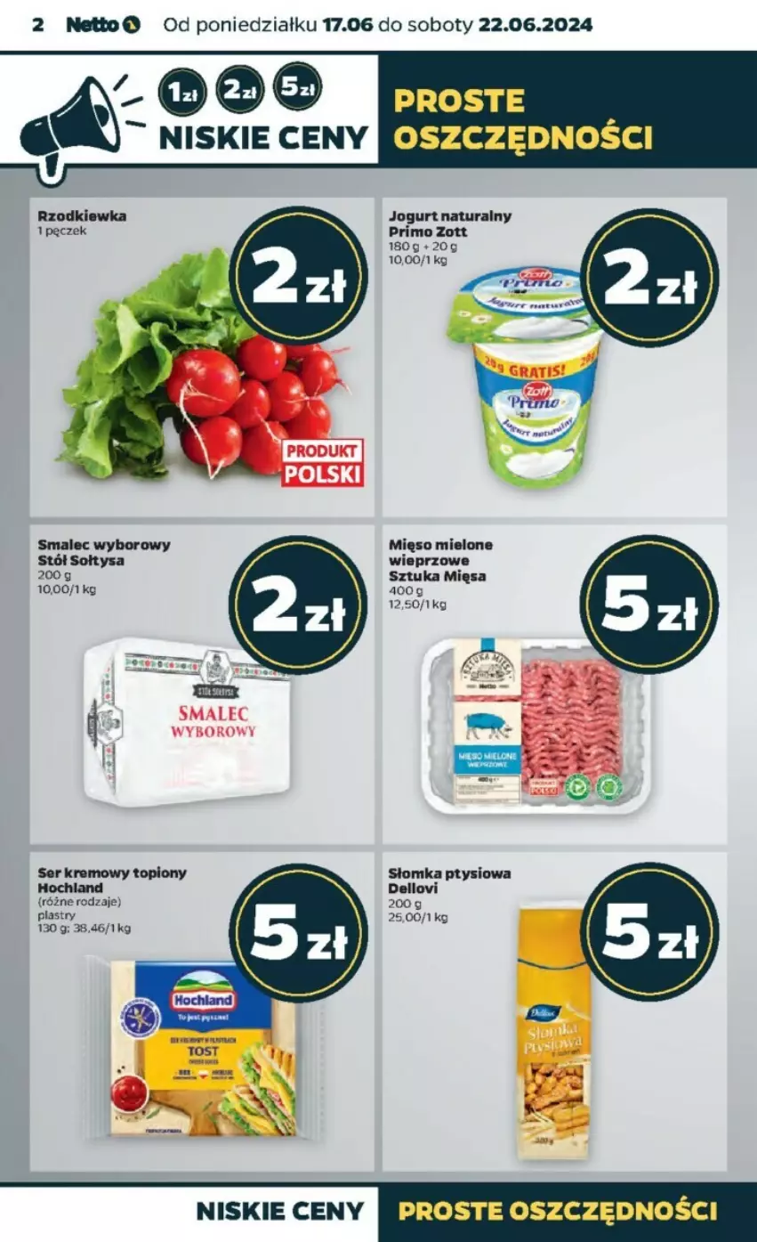 Gazetka promocyjna Netto - ważna 17.06 do 23.06.2024 - strona 12 - produkty: Dell, Hochland, Jogurt, Jogurt naturalny, Lovi, Mięso, Mięso mielone, Rzodkiewka, Ser, Smalec, Stół, Top, Zott