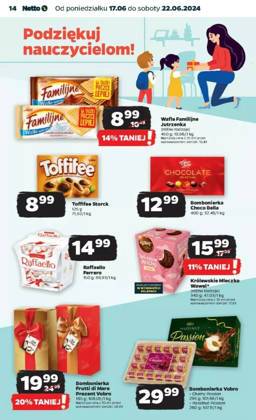 Gazetka promocyjna Netto - ważna 17.06 do 23.06.2024 - strona 6 - produkty: Bell, Bella, Fa, Jutrzenka, Królewski, LG, Miecz, Toffifee, Wafle, Wawel