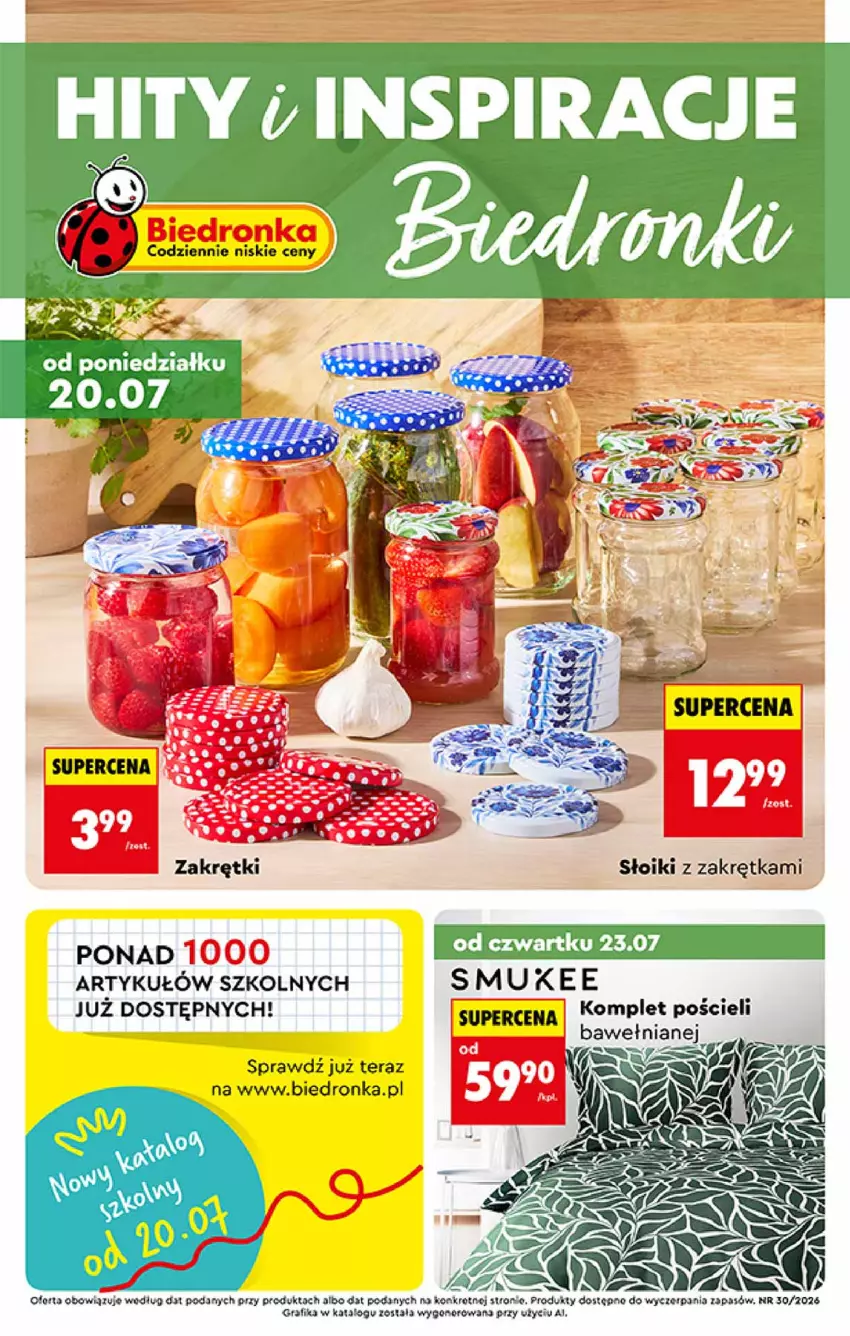 Gazetka promocyjna Biedronka - Okazje Tygodnia - ważna 20.07 do 01.08.2026 - strona 1 - produkty: Fa, Gra, Grafika, Komplet pościeli, Pościel, Tera