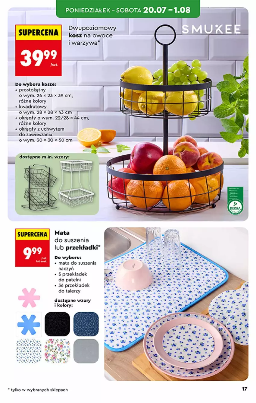 Gazetka promocyjna Biedronka - Okazje Tygodnia - ważna 20.07 do 01.08.2026 - strona 17 - produkty: Kosz, Owoce, Talerz, Warzywa