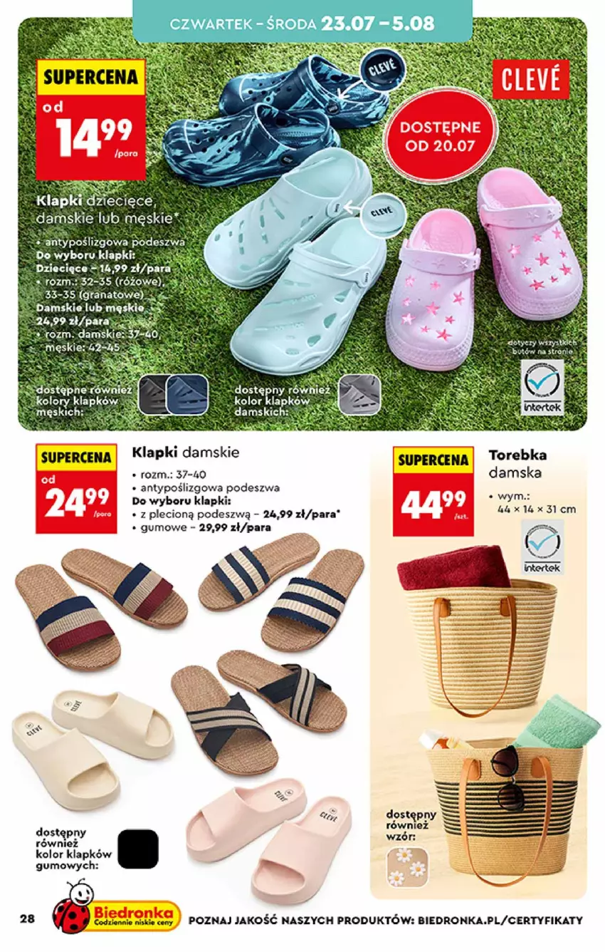 Gazetka promocyjna Biedronka - Okazje Tygodnia - ważna 20.07 do 01.08.2026 - strona 28 - produkty: Dzieci, Gra, Granat, Klapki, Torebka