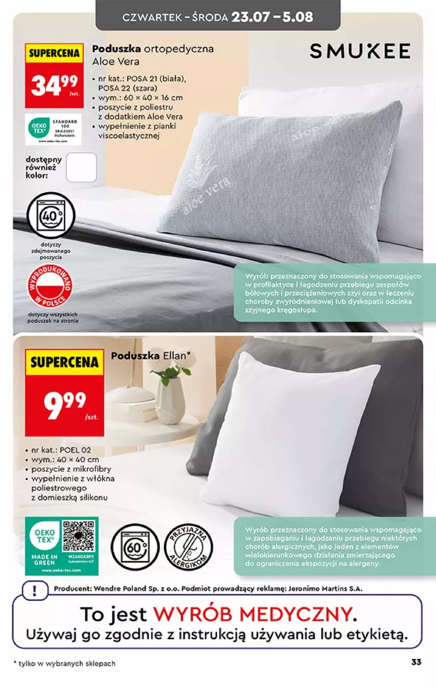 Gazetka promocyjna Biedronka - Okazje Tygodnia - ważna 20.07 do 01.08.2026 - strona 33 - produkty: Aloe vera, Fa, Poduszka, Top