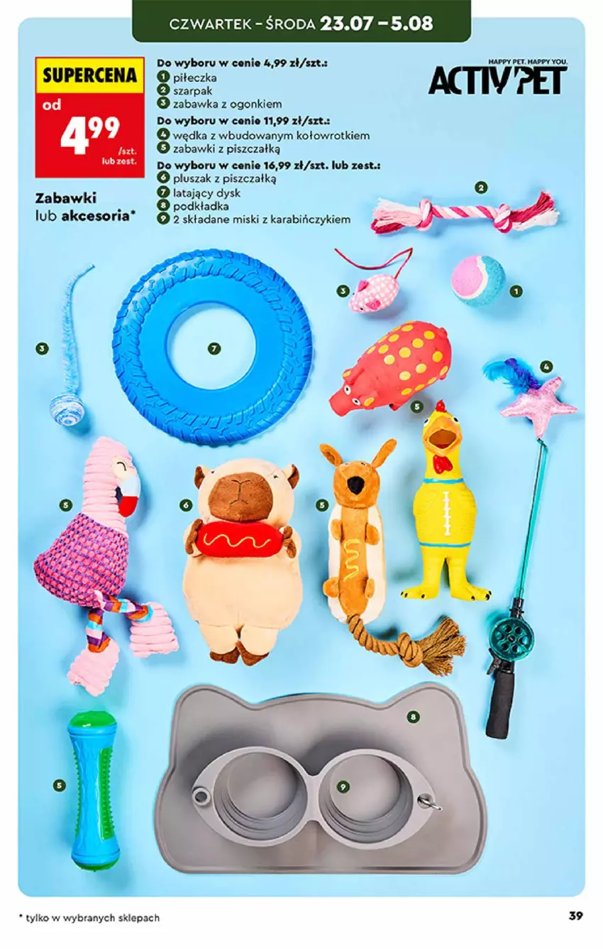 Gazetka promocyjna Biedronka - Okazje Tygodnia - ważna 20.07 do 01.08.2026 - strona 39 - produkty: Pluszak, Podkład, Podkładka, Wrotki, Zabawka