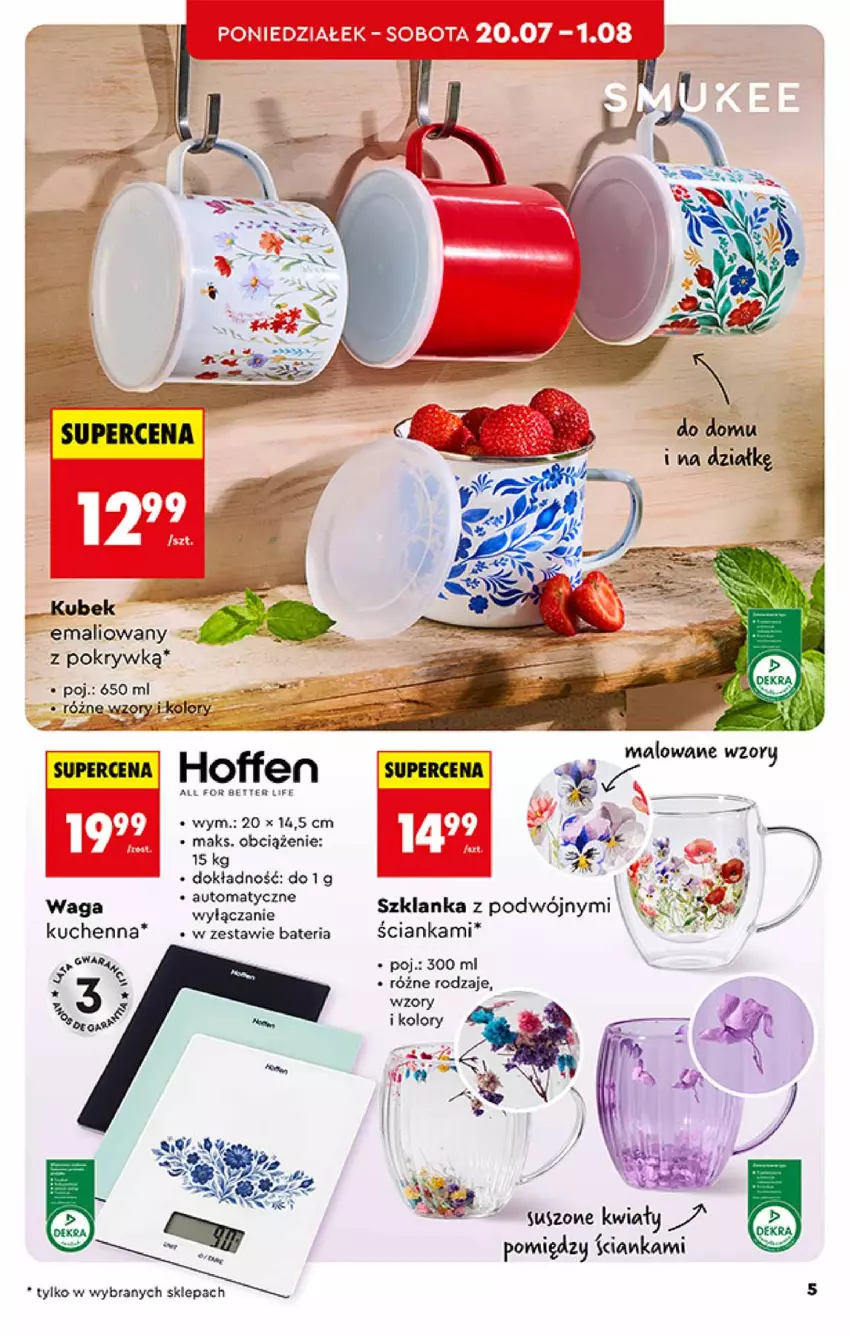 Gazetka promocyjna Biedronka - Okazje Tygodnia - ważna 20.07 do 01.08.2026 - strona 5 - produkty: Bateria, Kubek, Szklanka, Waga