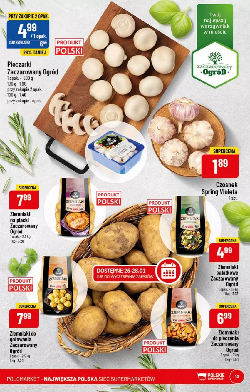 Gazetka promocyjna PoloMarket - Gazetka pomocyjna - ważna 25.01 do 31.01.2022 - strona 15 - produkty: Czosnek, Lack, Ogród, Piec, Sałat, Ziemniaki