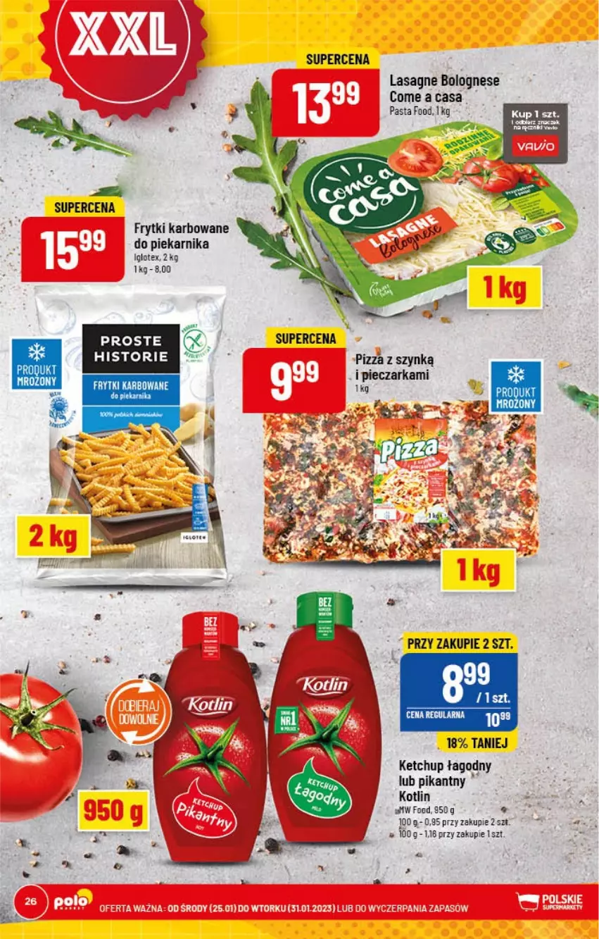 Gazetka promocyjna PoloMarket - Gazetka pomocyjna - ważna 25.01 do 31.01.2022 - strona 26 - produkty: Frytki, Ketchup, Kotlin, Lasagne, Lasagne bolognese, Piec, Pieczarka, Piekarnik, Pizza