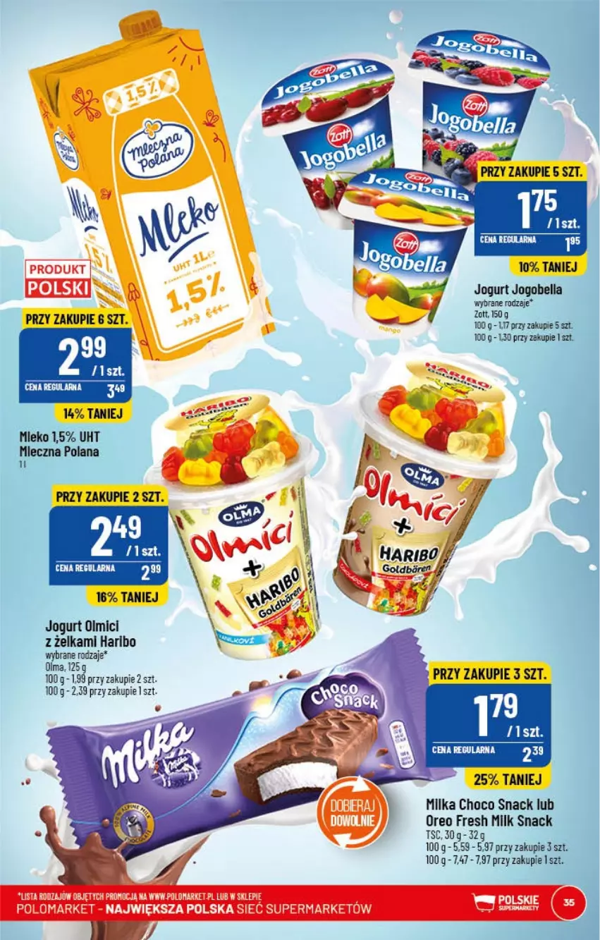 Gazetka promocyjna PoloMarket - Gazetka pomocyjna - ważna 25.01 do 31.01.2022 - strona 35 - produkty: Bell, Bella, Haribo, Jogobella, Jogurt, LANA, Milka, Mleko, Olma, Oreo, Zott