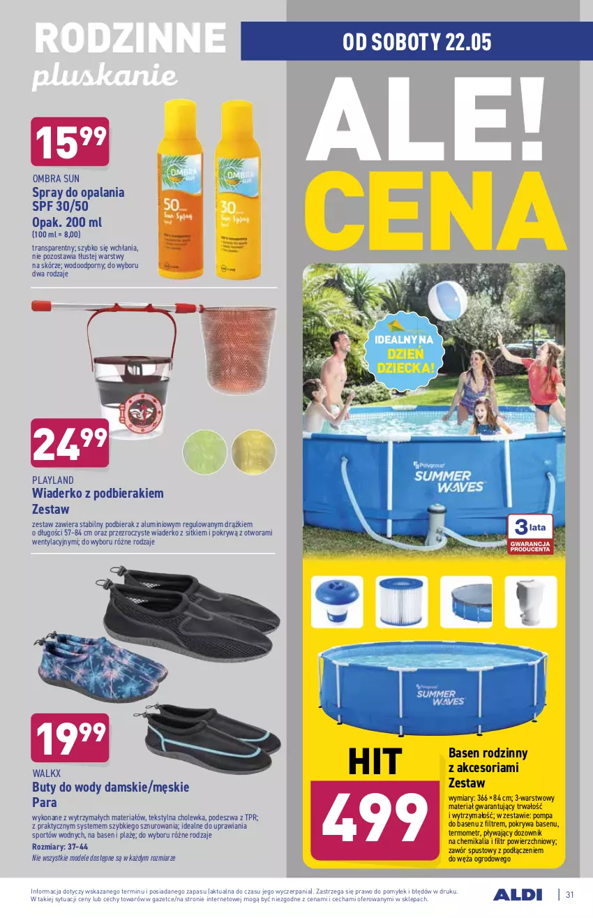 Gazetka promocyjna Aldi - ważna 17.05 do 22.05.2021 - strona 31 - produkty: Buty, Buty do wody, Dozownik, Pokrywa, Por, Sport, Termometr, Tran