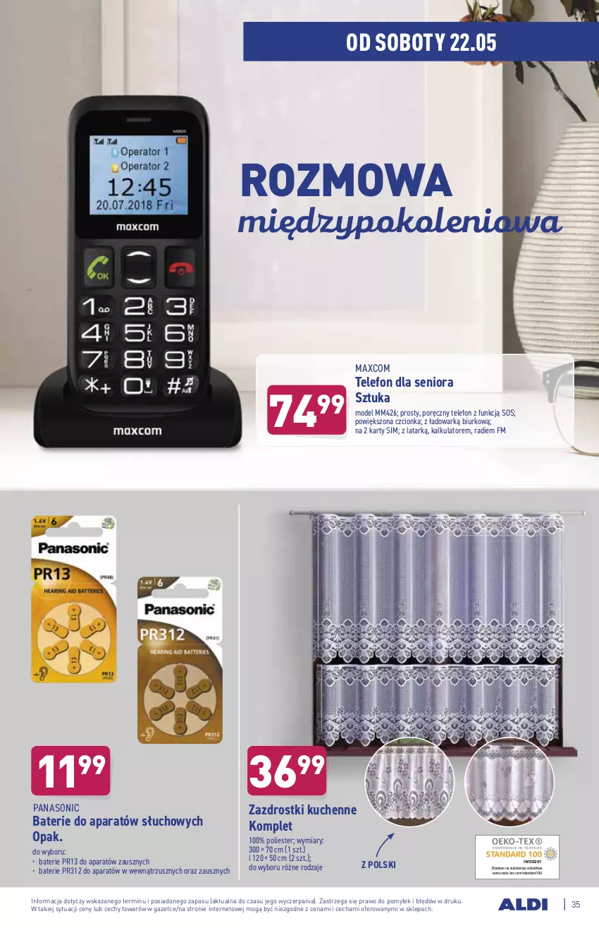 Gazetka promocyjna Aldi - ważna 17.05 do 22.05.2021 - strona 35 - produkty: Biurko, Panasonic, Por, Sos, Telefon