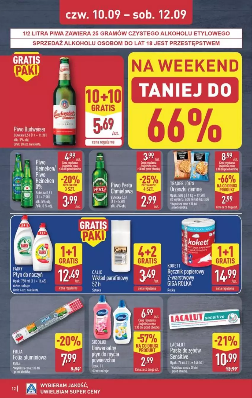 Gazetka promocyjna Aldi - Oferta weekendowa - ważna 10.09 do 12.09.2026 - strona 12 - produkty: Gra, Heineken, Orzeszki, Orzeszki ziemne, Piwa, Piwo, Ser