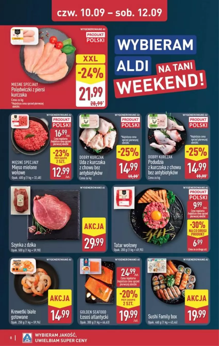 Gazetka promocyjna Aldi - Oferta weekendowa - ważna 10.09 do 12.09.2026 - strona 8 - produkty: Fa, Kurczak, Mięsne specjały, Sushi