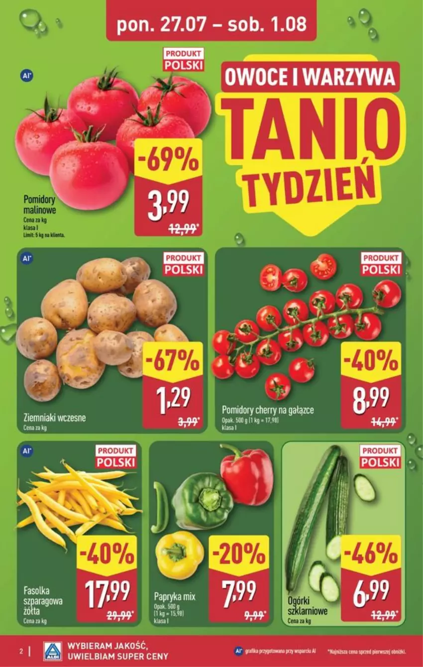Gazetka promocyjna Aldi - Pełna oferta - ważna 27.07 do 01.08.2026 - strona 2 - produkty: Fa, Owoce, Warzywa