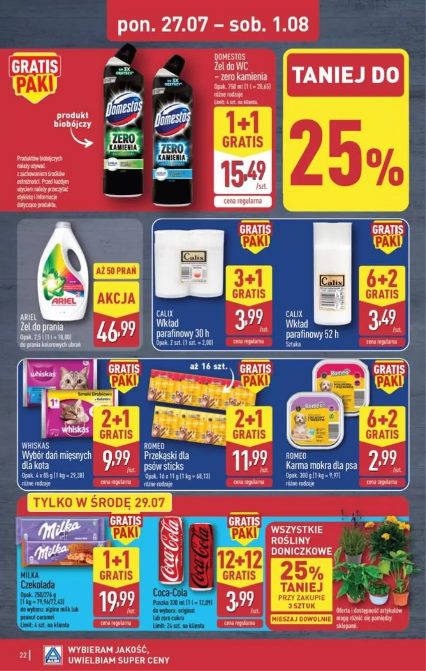 Gazetka promocyjna Aldi - Pełna oferta - ważna 27.07 do 01.08.2026 - strona 22 - produkty: Coca-Cola, Czekolada, Fa, Gra, Whiskas