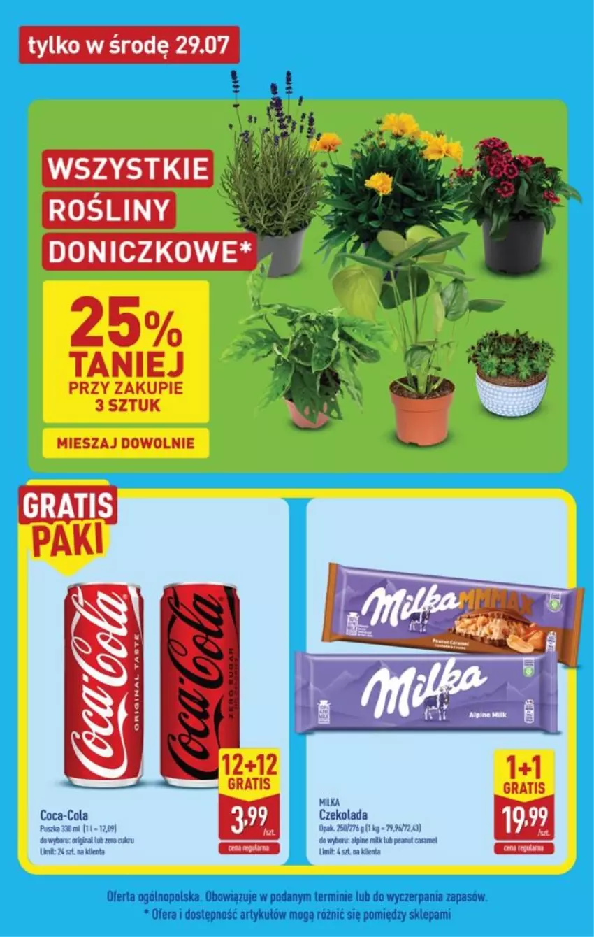 Gazetka promocyjna Aldi - Pełna oferta - ważna 27.07 do 01.08.2026 - strona 23 - produkty: Coca-Cola, Czekolada, Gin, Gra, Milka, Tera