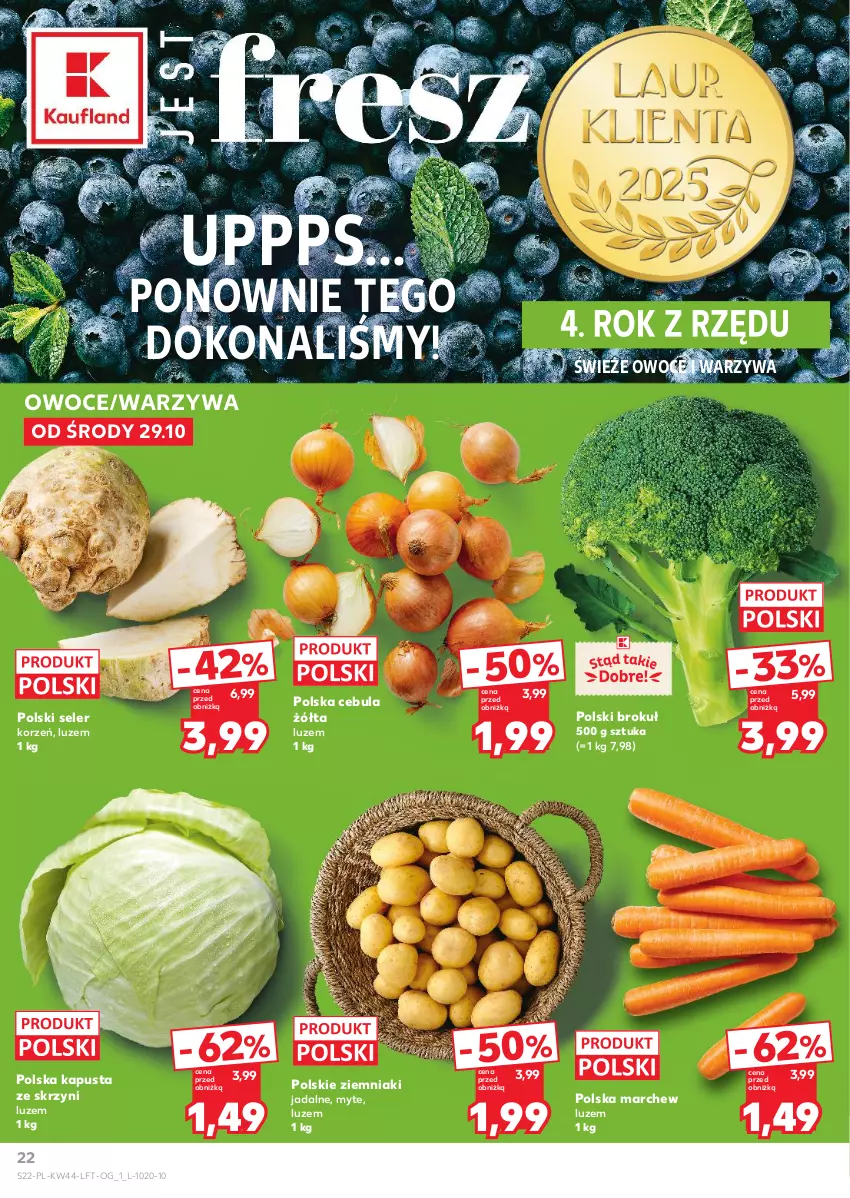 Gazetka promocyjna Kaufland - Gazetka tygodnia - ważna 29.10 do 05.11.2025 - strona 22 - produkty: Cebula, Owoce, Seler korzeń, Warzywa, Ziemniaki