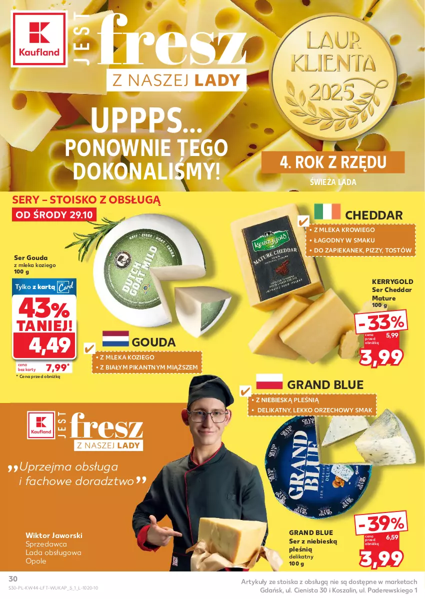 Gazetka promocyjna Kaufland - Gazetka tygodnia - ważna 29.10 do 05.11.2025 - strona 30 - produkty: Cheddar, Fa, Gouda, Gra, Kosz, Ser, Szal