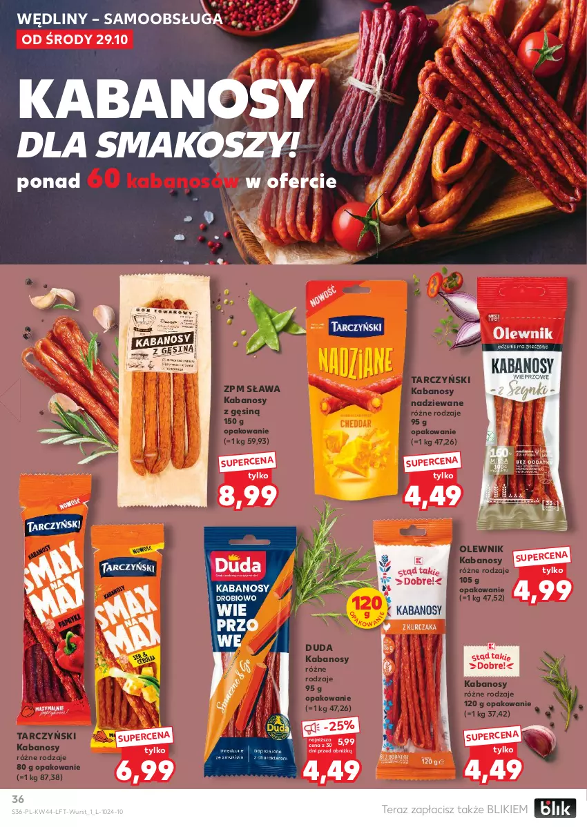 Gazetka promocyjna Kaufland - Gazetka tygodnia - ważna 29.10 do 05.11.2025 - strona 36 - produkty: Duda, Kabanos, Kosz, Olewnik, Tarczyński, Tera