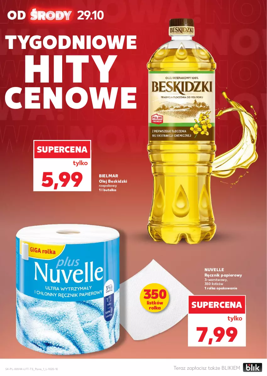 Gazetka promocyjna Kaufland - Gazetka tygodnia - ważna 29.10 do 05.11.2025 - strona 4 - produkty: Beskidzki, Olej, Papier, Ręcznik, Tera
