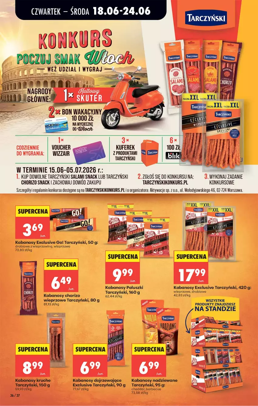 Gazetka promocyjna Biedronka - Od Czwartku - ważna 18.06 do 24.06.2026 - strona 36 - produkty: Cheddar, Fa, Kabanos, Salami, Tarczyński