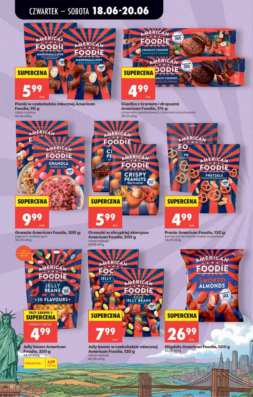 Gazetka promocyjna Biedronka - Od Czwartku - ważna 18.06 do 24.06.2026 - strona 42 - produkty: Chrupki, Ciastka, Gra, Granola, Jelly beans, Mars, Marshmallows, Masło, Masło orzechowe, Orzeszki, Popcorn, Precle