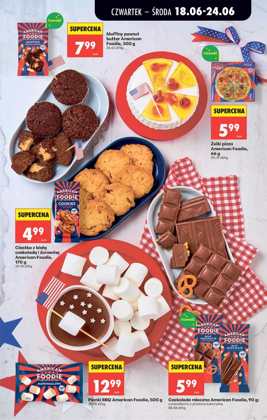 Gazetka promocyjna Biedronka - Od Czwartku - ważna 18.06 do 24.06.2026 - strona 43 - produkty: Ciastka, Czekolada, Czekolada mleczna, Muffiny, Pizza