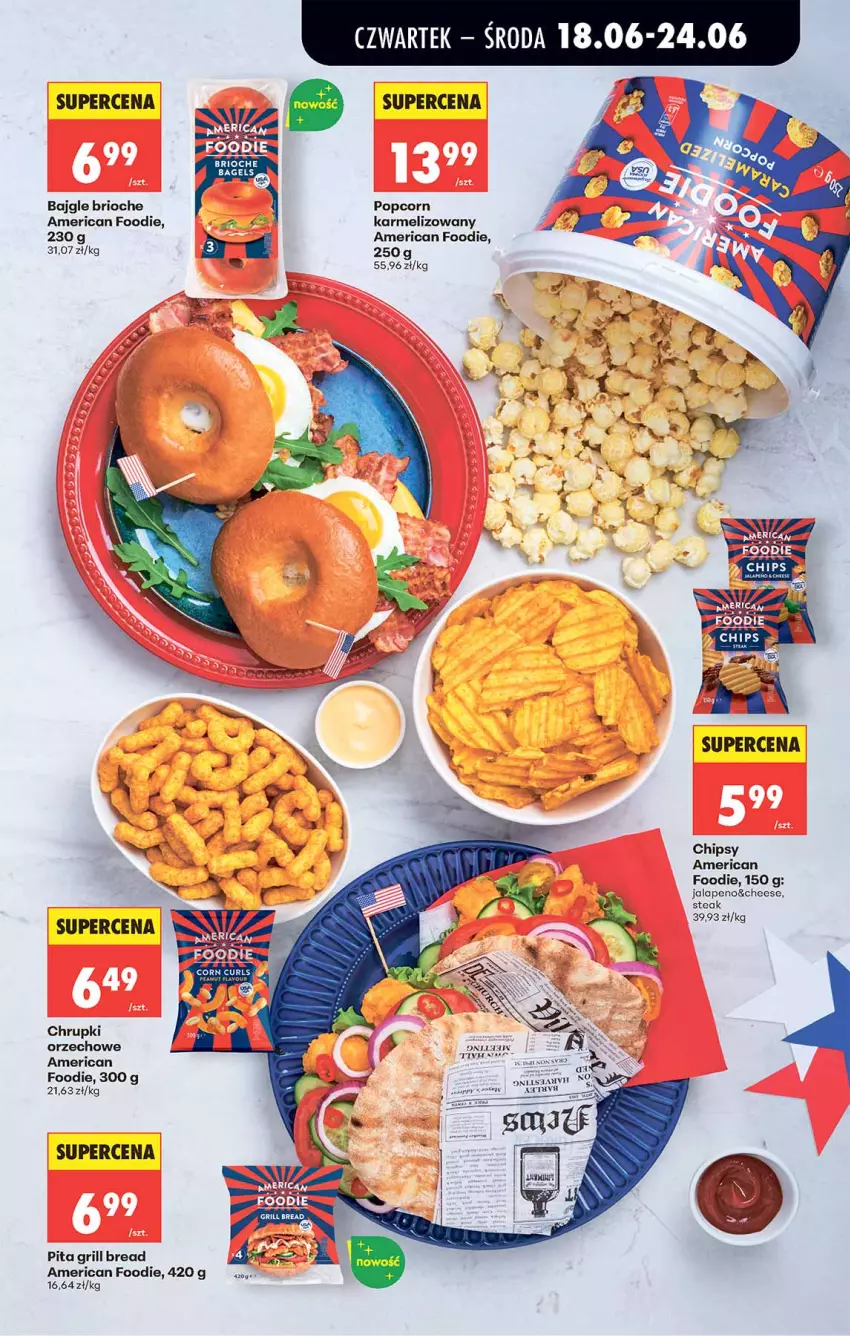 Gazetka promocyjna Biedronka - Od Czwartku - ważna 18.06 do 24.06.2026 - strona 45 - produkty: Bajgle, Chipsy, Chrupki, Grill, Popcorn