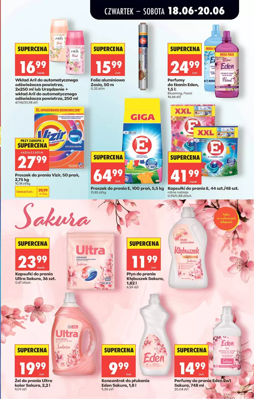 Gazetka promocyjna Biedronka - Od Czwartku - ważna 18.06 do 24.06.2026 - strona 61 - produkty: Flora, Folia aluminiowa, Kapsułki do prania, Perfum, Proszek do prania, Vizir