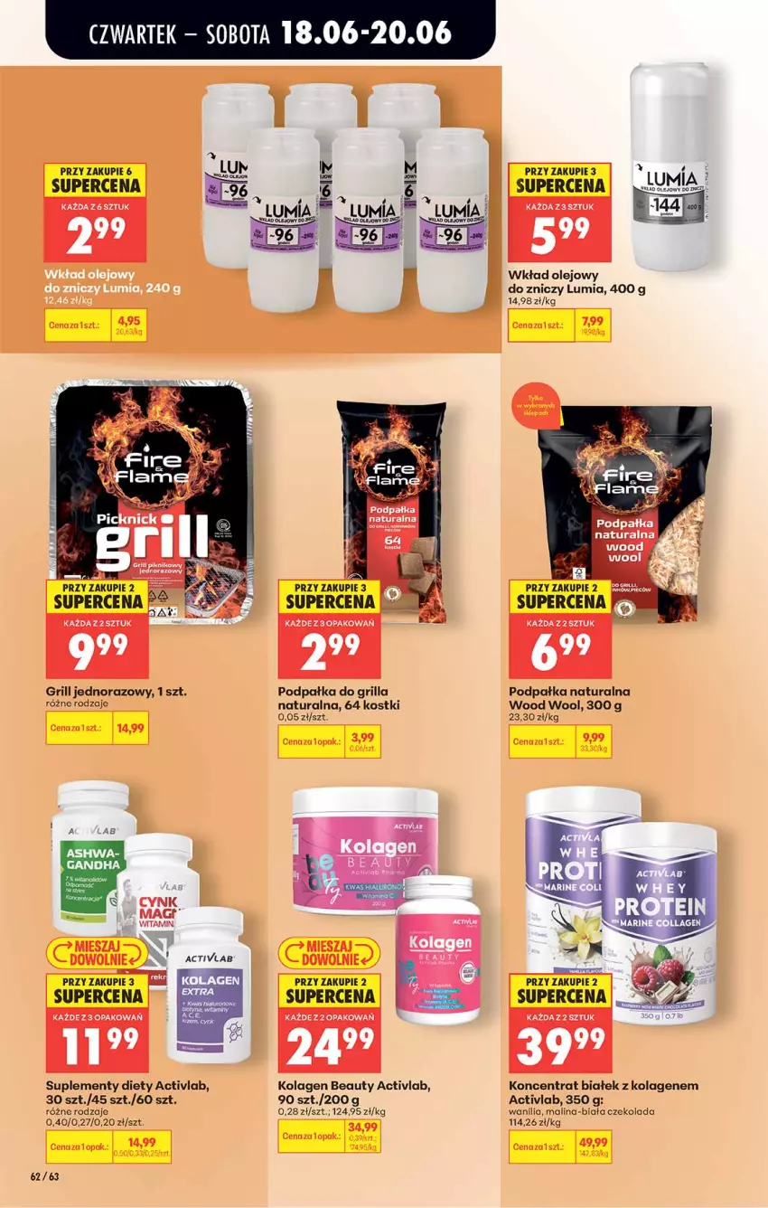 Gazetka promocyjna Biedronka - Od Czwartku - ważna 18.06 do 24.06.2026 - strona 62 - produkty: Czekolada, Grill, Kolagen, Olej, Wkład olejowy, Znicz