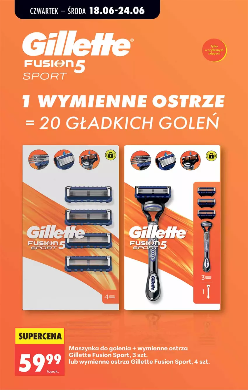 Gazetka promocyjna Biedronka - Od Czwartku - ważna 18.06 do 24.06.2026 - strona 82 - produkty: Fusion, Gillette, Maszynka, Maszynka do golenia, Por, Sport, Szynka