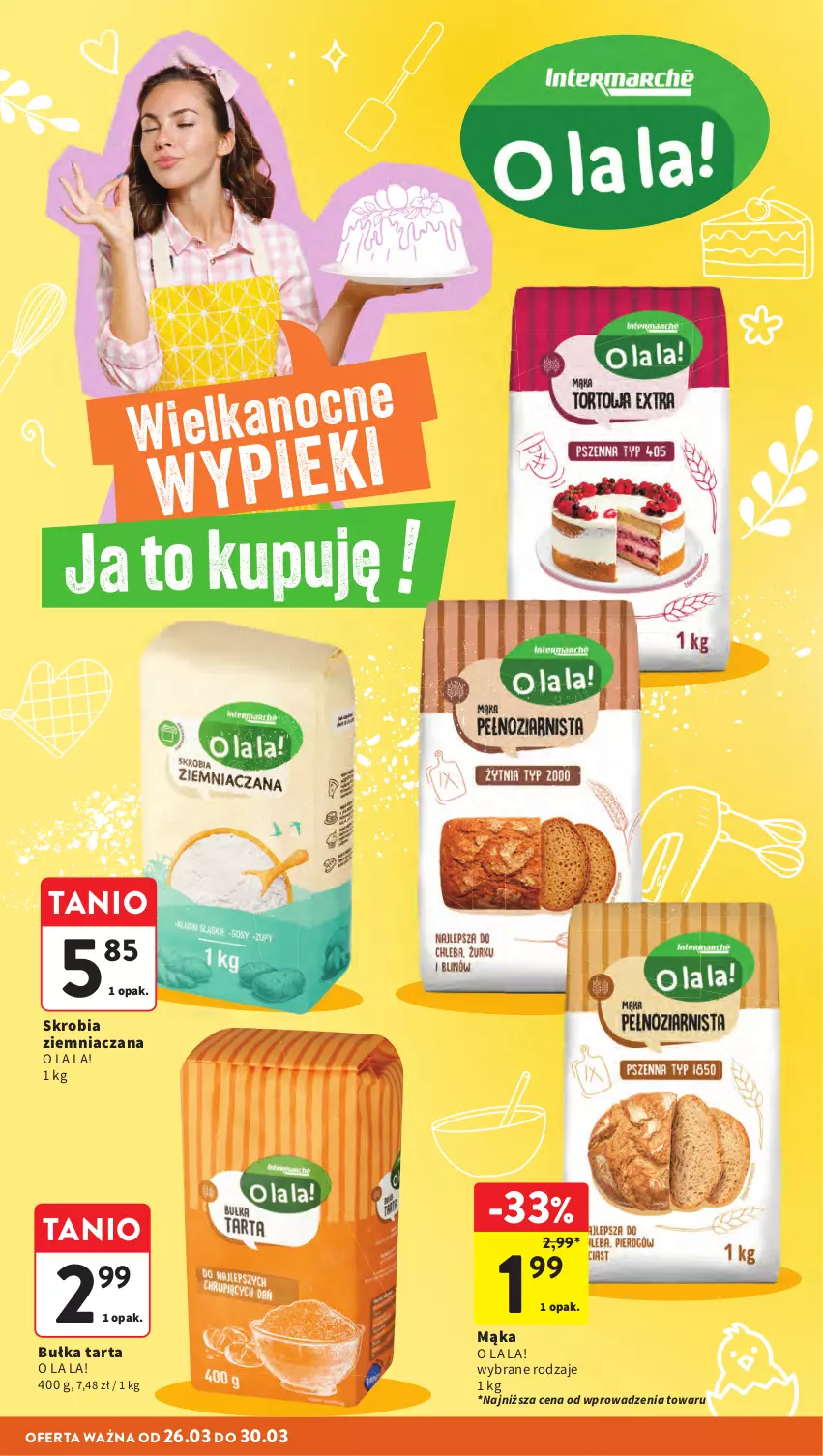 Gazetka promocyjna Intermarche - Gazetka promocyjna - ważna 26.03 do 30.03.2026 - strona 12 - produkty: Bułka, Bułka tarta, Mąka, Skrobia ziemniaczana, Tarta