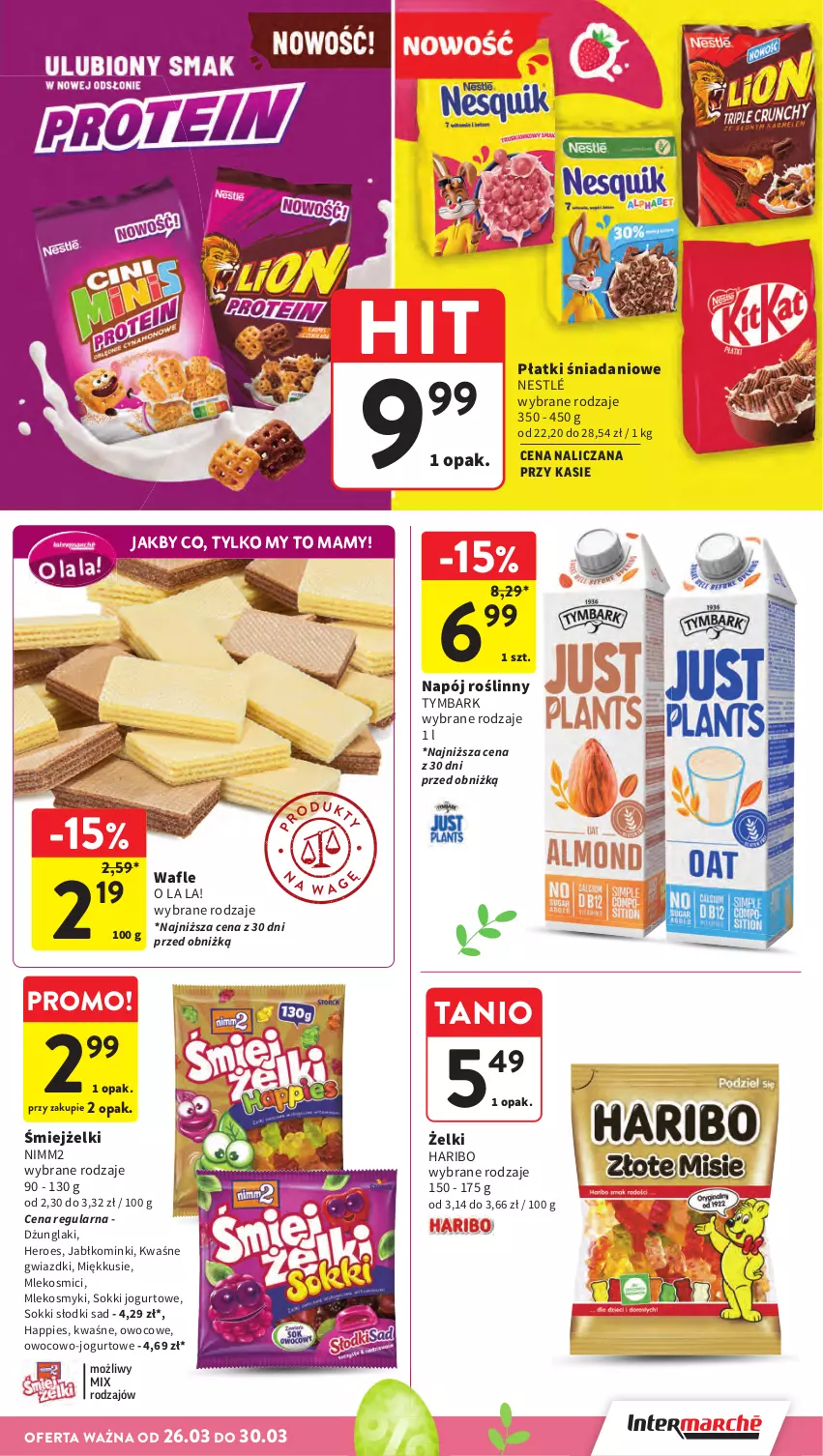 Gazetka promocyjna Intermarche - Gazetka promocyjna - ważna 26.03 do 30.03.2026 - strona 33 - produkty: Danio, Haribo, Jogurt, Mleko, Napój, Napój roślinny, Nestlé, Nimm2, Sok, Tymbark, Wafle