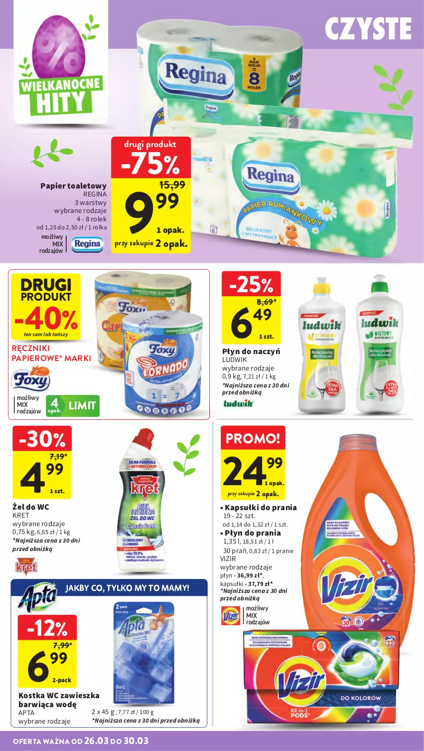 Gazetka promocyjna Intermarche - Gazetka promocyjna - ważna 26.03 do 30.03.2026 - strona 42 - produkty: Gin, Kapsułki do prania, Kret, Ludwik, Papier, Papier toaletowy, Płyn do prania, Ręcznik, Ręczniki papierowe, Vizir