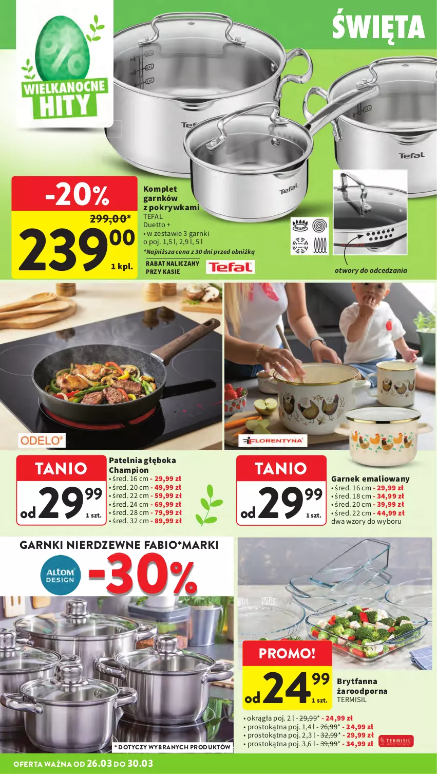 Gazetka promocyjna Intermarche - Gazetka promocyjna - ważna 26.03 do 30.03.2026 - strona 46 - produkty: Fa, Garnek, Patelnia, Por, Tefal